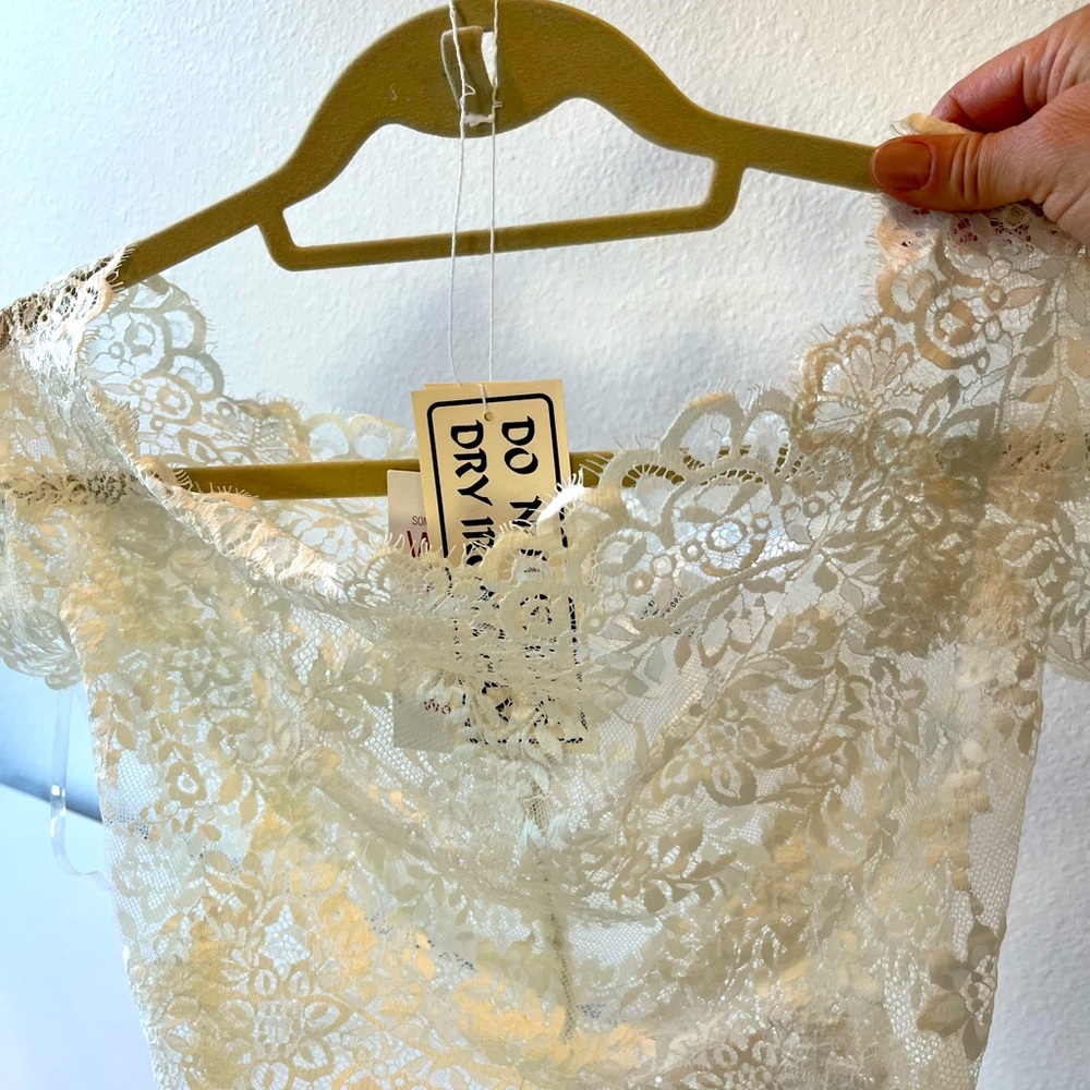 Watters Cream Lace Top